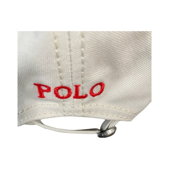 NWT Polo Ralph Lauren Off White Classic Cotton Baseball Cap Logo Embroidered - Picture 4 of 4